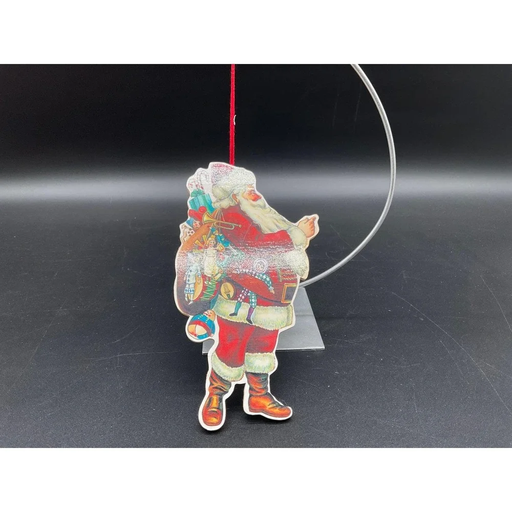 Vintage Santa Claus Christmas Ornament‎ Carrying Toys Sack Midcentury Holiday